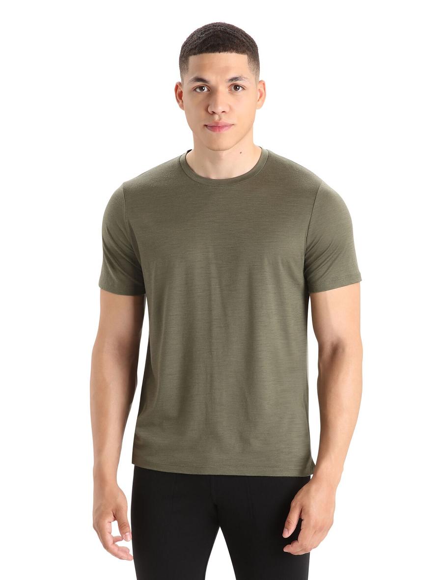 Icebreaker Merino Tech Lite II Rövid Sleeve Tee Férfi Póló Olivazöld | HU 1167LISH